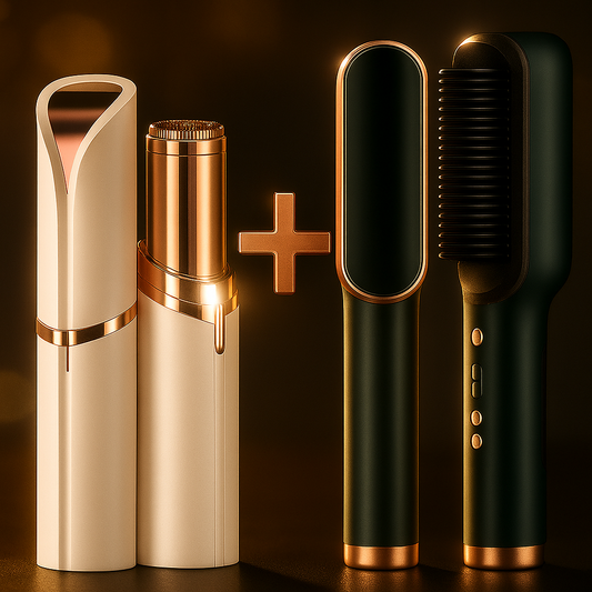 Pack Belleza 2X1 - Depiladora Facial + Cepillo Alisador